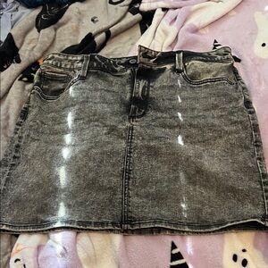 Gray Denim Skirt